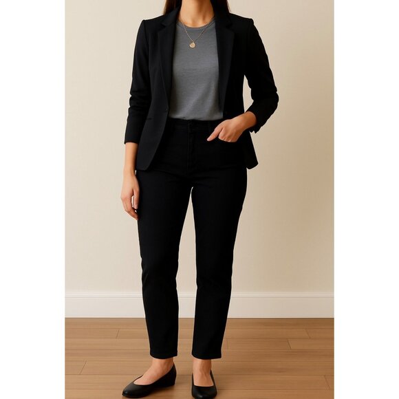 NYDJ Pants - Polished Casual NYDJ Jeans 12 Sheri Slim Black Lift Tuck Ankle Slit NWT 5 Pocket